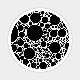 Bubble Polka Dots Black & White Pattern Design Magnet